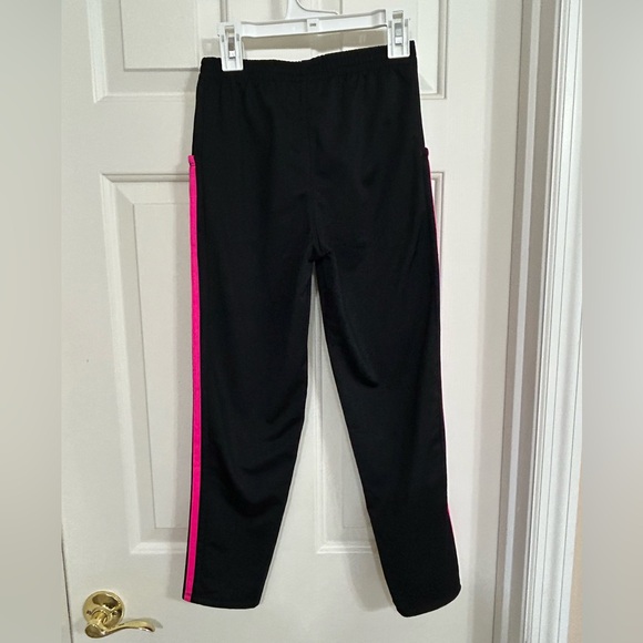 Adidas girls jogger black/hot pink stripes size M 7/8 gently used - Picture 2 of 5